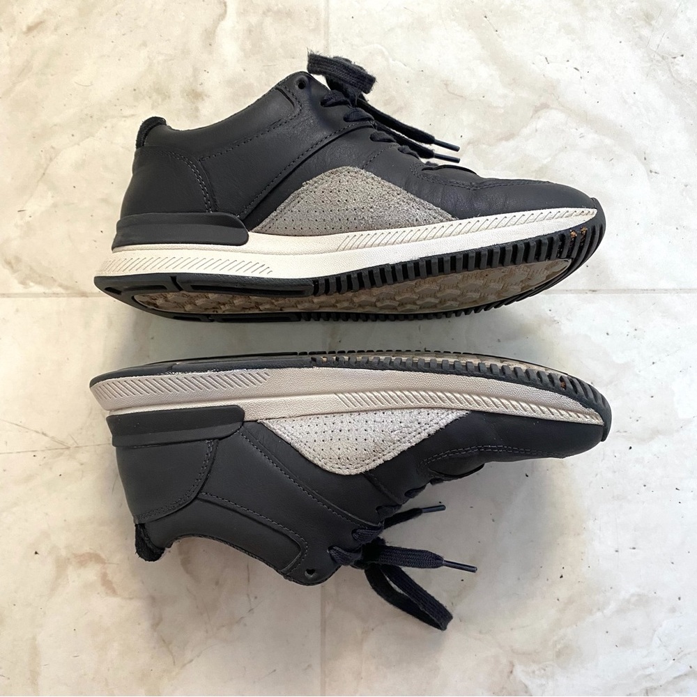 Everlane The Trainer Dark Grey Leather Suede Lace Up Low Top Sneakers Size 6 - Picture 2 of 10